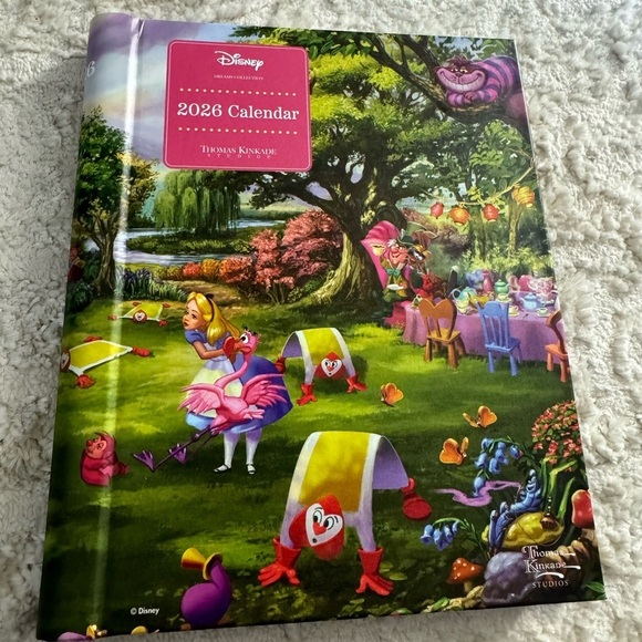 Disney Other - Disney 2026 Thomas kinkade Calendar - Enchanting Pink and Green Design
